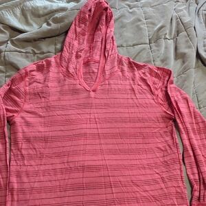 Pink Striped Hoodie
